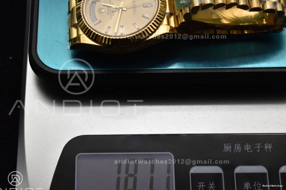 On VR3255 Dial YG Edition Sustainable 228238 654 Best 40 Bracelet Date ARF Crystal Weight) 1:1 President (Gain Gold Day 0415